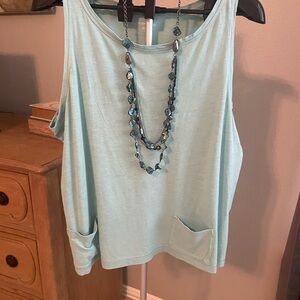 Eileen Fisher Light Green CottonSleeveless Top EUC 🎀